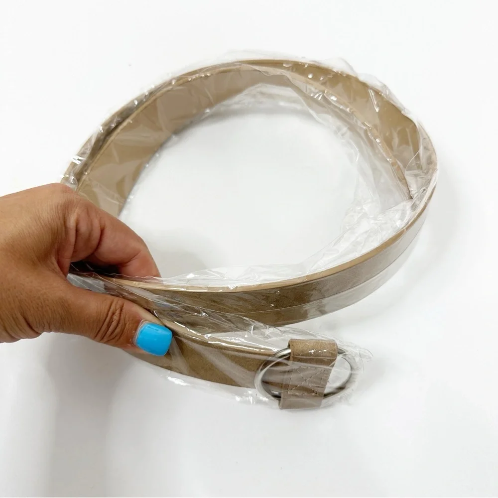 2/$30 NEW Faux Vegan Leather Belt in Beige Taupe Khaki Light Cream